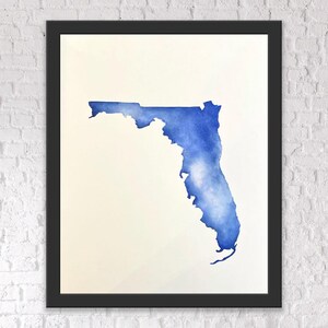 Florida Aquarel Stijl Kaart - Blue Tie Dye Kaart