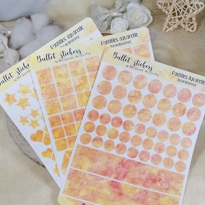 Incandescence - Planche autocollants || bullet, junk, scrap journal, mixed-media || stickers gommettes fait main journaling scrapbooking