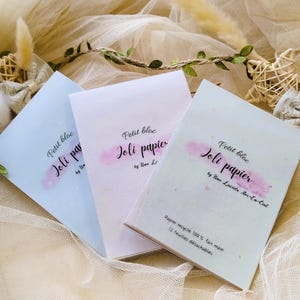 Bloc papier recyclé || carnet papier artisanal fait main, différentes couleurs et textures || Pour journaling, scrapbooking, junk journal