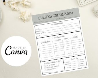 Customizable Fundraiser Order Form Template (Canva, PDF, PNG)