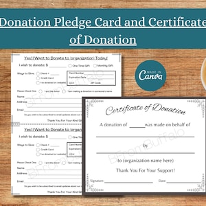 Donatiebeloftekaart, donatie op uw naam, donatiecertificaat, donatiekaart, donatiekaarten voor non-profitorganisaties, donatiecertificaat