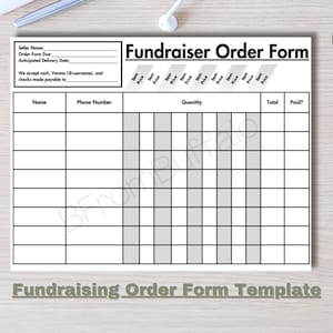 Customizable Fundraiser Order Form Template (Digital Download)