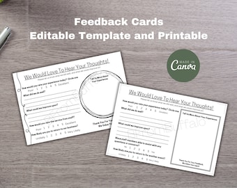 Customer Feedback Card Template: Review Card, Etsy Shop (Canva Editable)