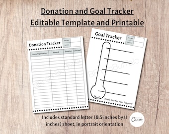 Fundraiser Goal Tracker: Donation Thermometer (Canva Template)