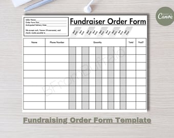 Customizable Fundraiser Order Form Template (Digital Download)