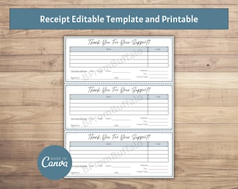 Customizable Receipt Template: Itemized, Donation, Payment (Digital Download)