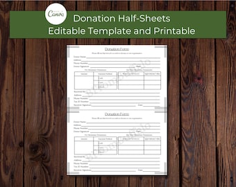 Donation Receipt Template: Customizable Nonprofit Form (Digital Download)