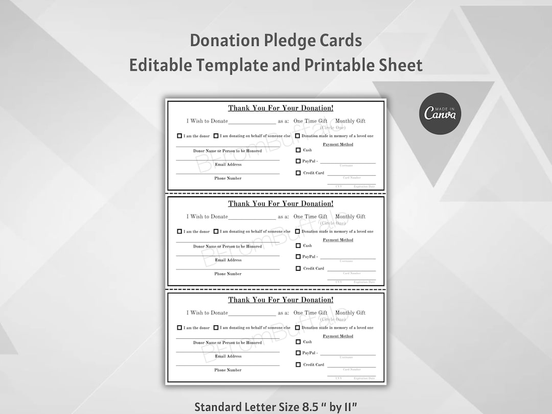 Pledge Card, Pledge Form, Donation Pledge Card, Donation Made in Your Pledge Card, Pledge Form, Donation Pledge Card, Donation Made in Your