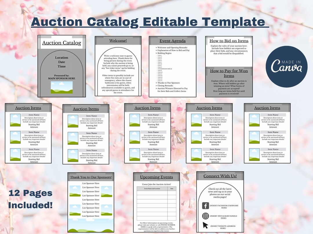 Auction Catalog Template, Auction Catalog, Auction Program Template