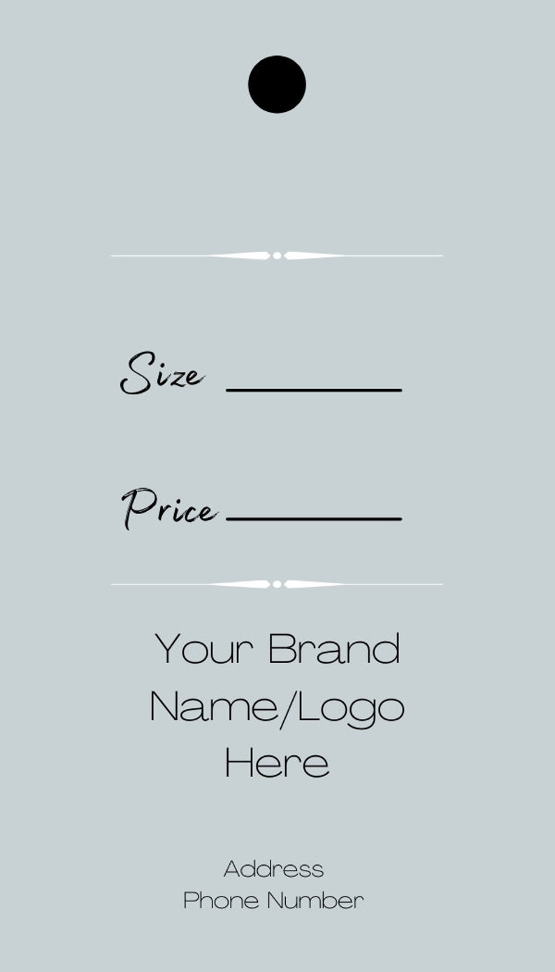 Custom Hang Tags Price Tag Template Merchandise Tags Etsy