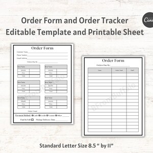 Fundraiser order form, purchase order form, order form template, order form for tshirts, custom item order form, editable order form