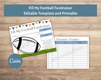 Football Fundraising Template: Donation Tracker (Digital Download)