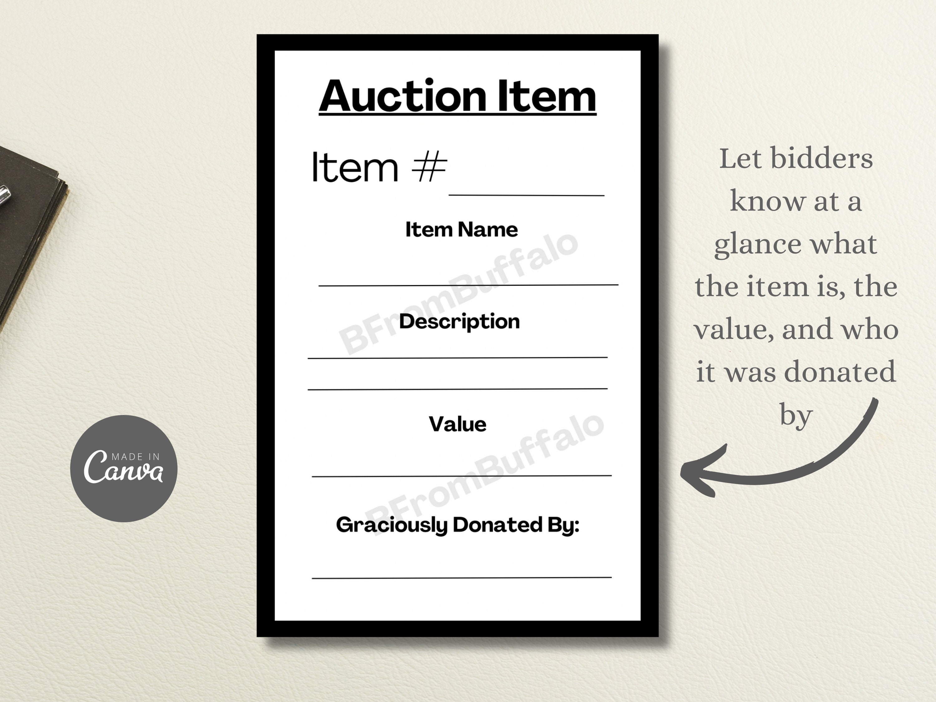 Auction Basket Tags: Customizable Canva Template (instant Download) - Etsy