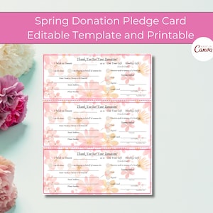 Donation Pledge Card Template: Customizable Nonprofit Fundraising (Digital Download)