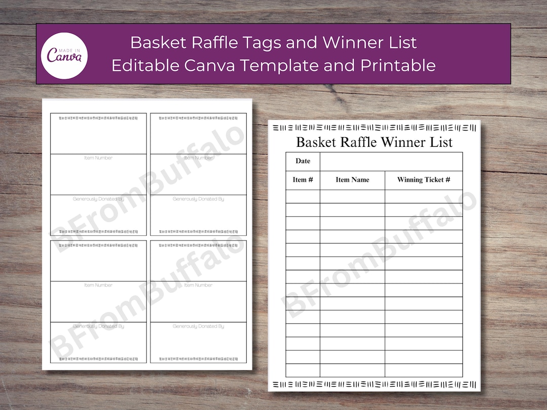 Raffle Tracker Template, Raffle Log, Raffle Ticket Organizer ...