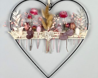 Flowerhoop heart window decoration dried flowers dried flower wreath dried flower heart Mother's Day