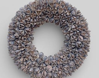 Wanddecoratie natuurlijke krans bruingrijs deurkrans