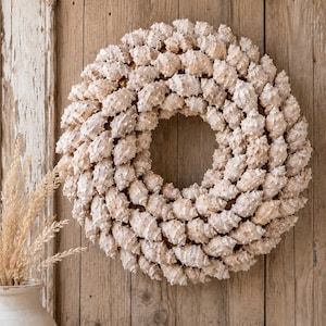 Schelpenkrans 40 cm, kuststijl, zomerdecoratie voor deur en muur