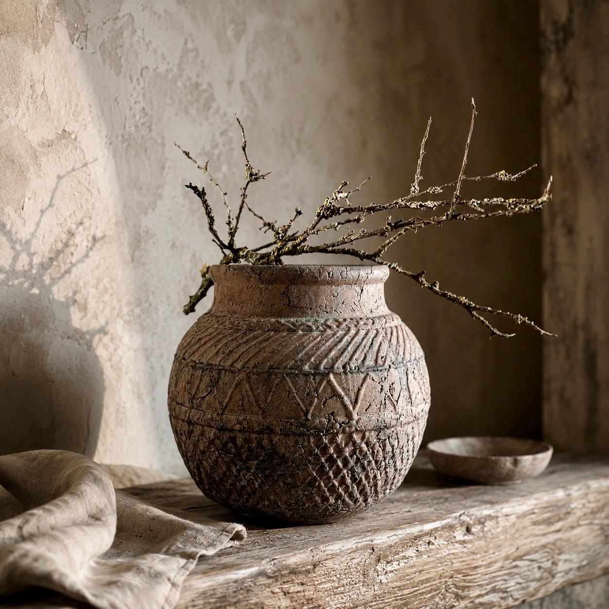 Vase aus baumstamm