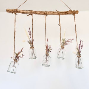 Window decoration window hanger branch with vases dried flowers window decoration DIY