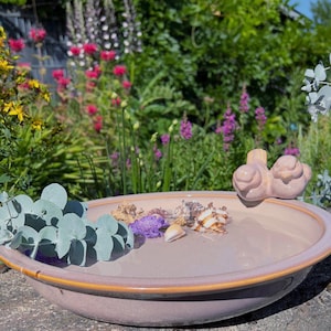 Ceramic bird bath with birds – bird bath garden decoration insect bath Altrosa 28cm