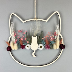 Dried flower wreath cat window decoration dried flowers ring