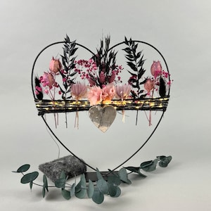 Heart Dried Flower Stand LED Dried Flower Wreath Dried Flower Heart