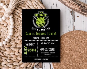 Golf 40th Birthday Invitation: Customizable Party Invite (Digital Download)
