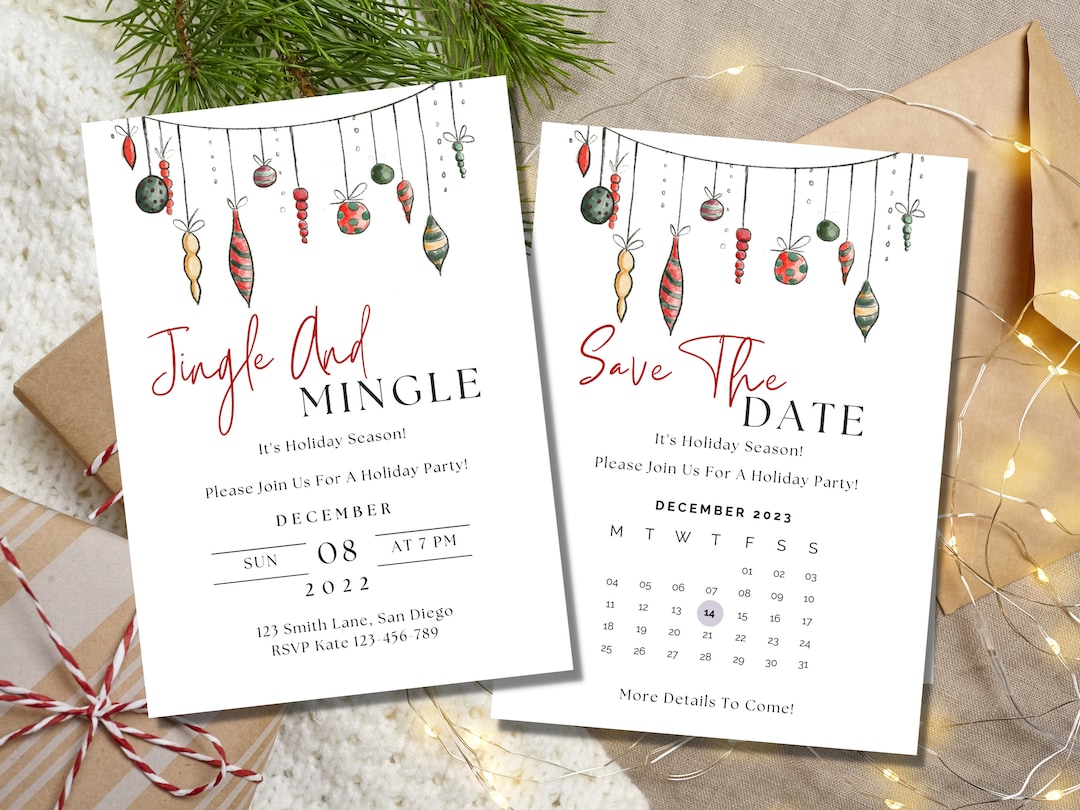 Christmas Party Save the Date Template (digital Download) Etsy