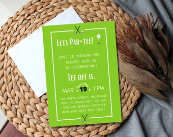 golf birthday invitation, golf birthday invite, golf party invitation, 40th birthday invitations, 40th birthday invitation for men
