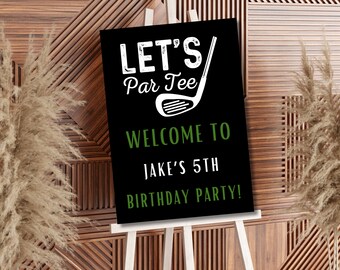 Golf Birthday Welcome Sign, Editable Canva Template