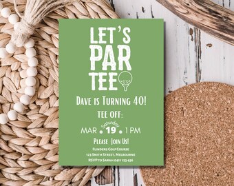 golf birthday invitation, golf birthday invite, golf party invitation, Golf invitation, 50th birthday invitation for men,