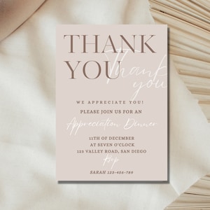appreciation dinner invitation, appreciation invitation, client appreciation invitation, appreciation party invitation