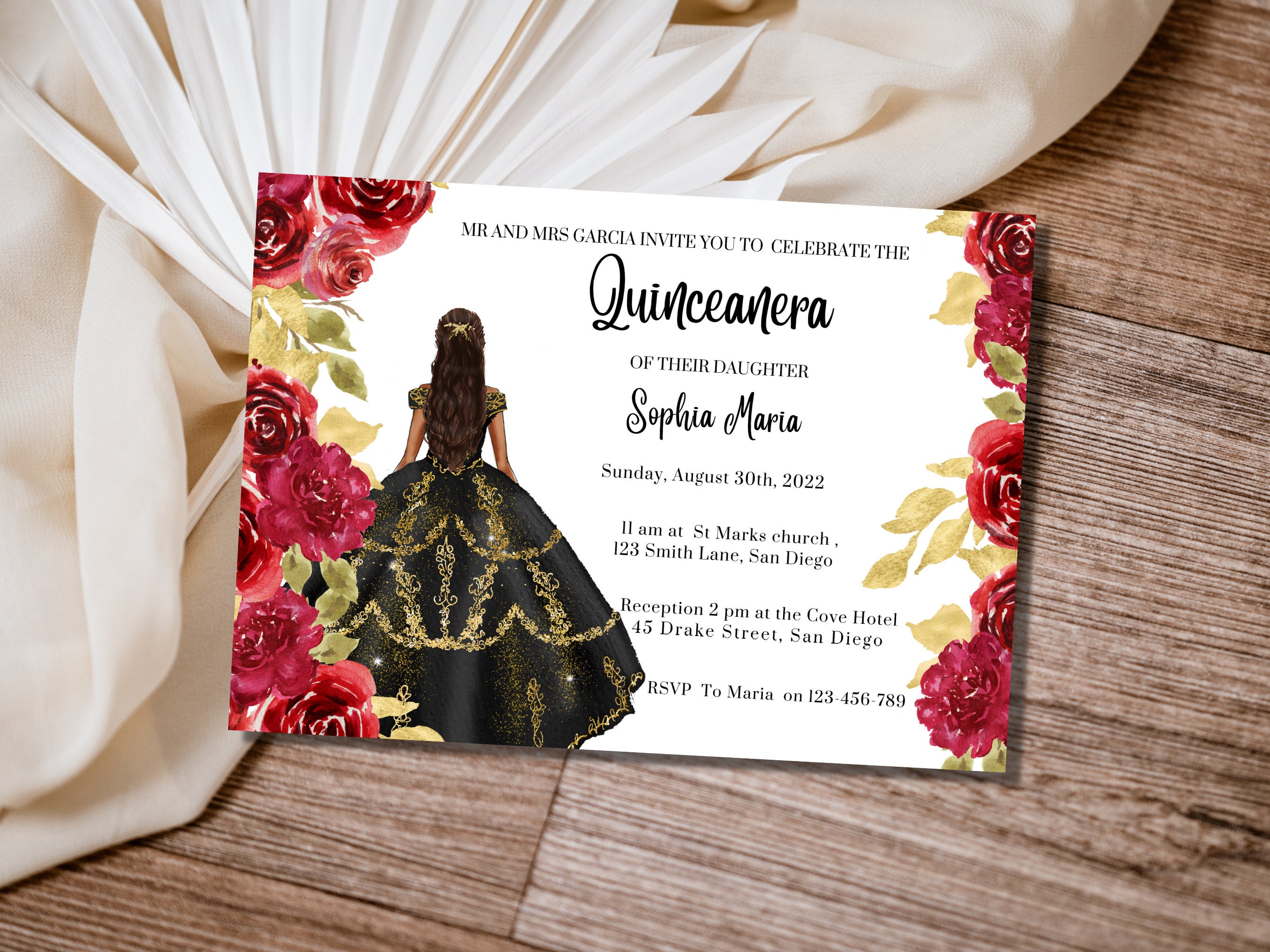 Quinceanera Invitation Quinceanera Invitation Template Etsy
