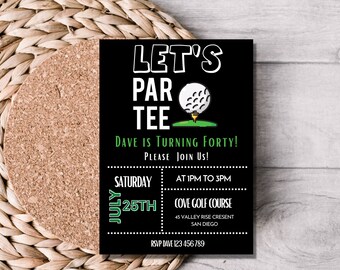 Golf Birthday Invitation: Customizable 40th Birthday Party (Digital Download)