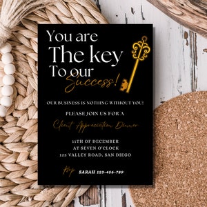 appreciation dinner invitation, appreciation invitation, client appreciation invitation, appreciation party invitation