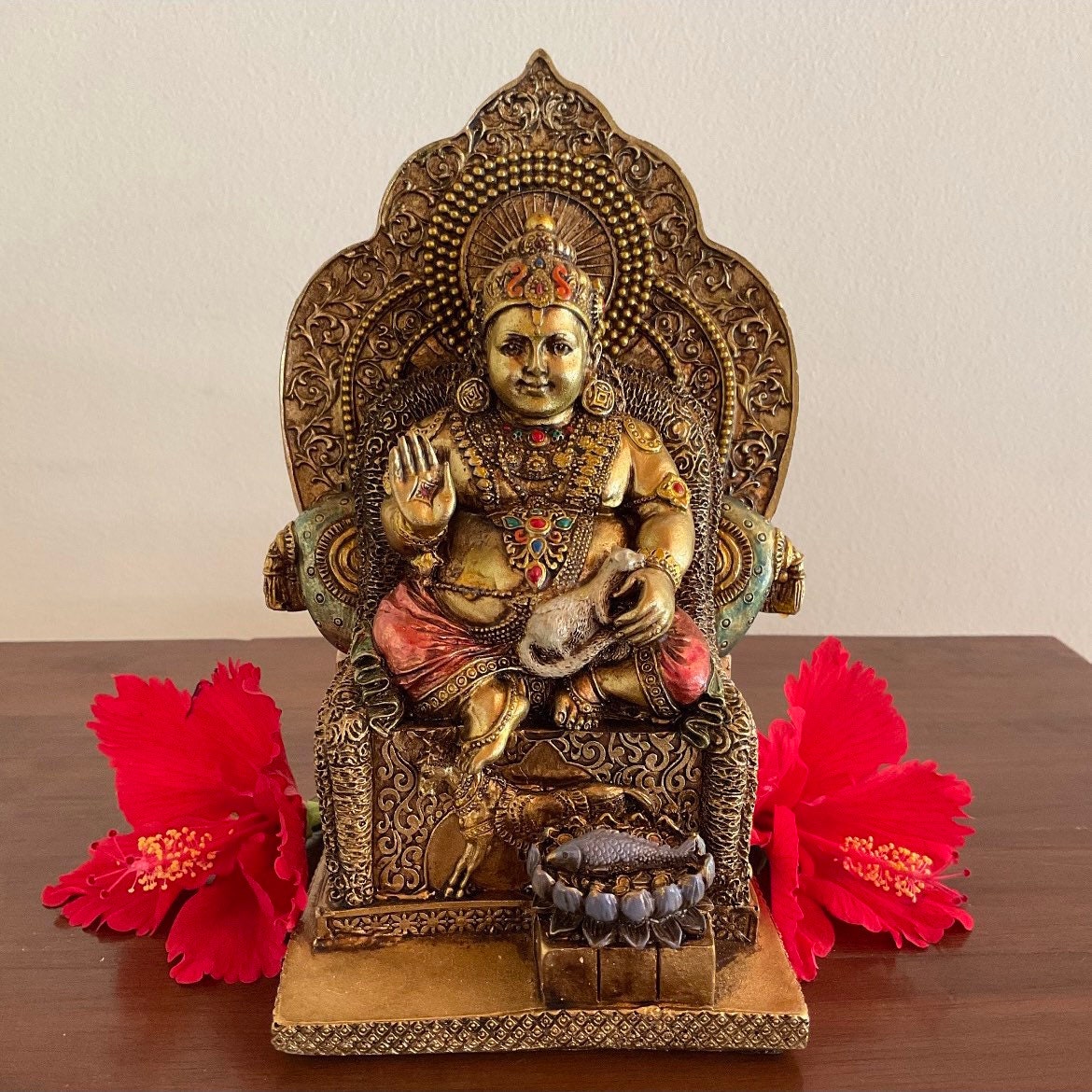Buy Kuber Marble Dust & Resin Idol Hindu God Statue Decorative ...