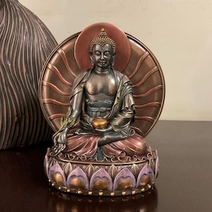10 Inches Lord Buddha Brass Idol - Buddha Statue Large - Buddha home Decor - Buddhist Meditation Room Decor