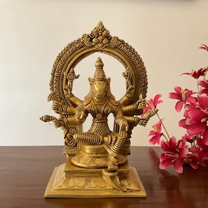 Varahi Devi Brass Idol For Temple Hindu God Statue, Indian Goddess of Shakti Power - Decorative Murti