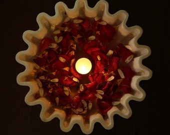 Decorative Urli Bowl Marble, Flower Diya Stand Decor Idea, Urli Decoration Festive Decor, Housewaming Gift, Indian Art