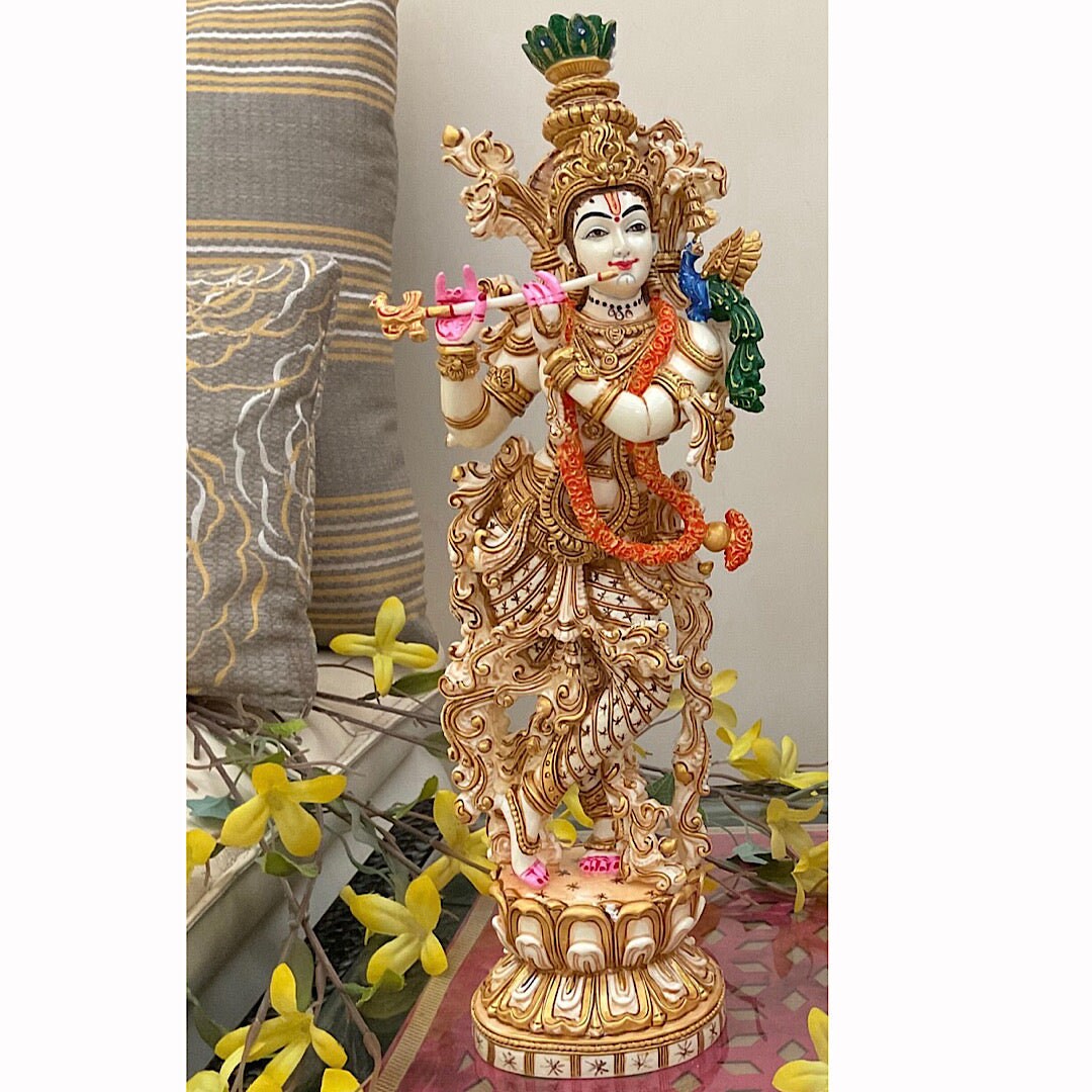 Sri Krishna Statue Hare Krishna for Home God of Love Temple Etsy