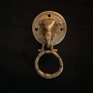 Elephant Brass Door knocker Home Decor, Door knockers for front door, Brass Vintage Door Decoration, Housewarming Gift