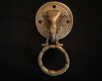 Elephant Brass Door knocker Home Decor, Door knockers for front door, Brass Vintage Door Decoration, Housewarming Gift