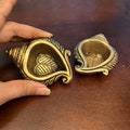 Pooja Diyas Indian Brass Decor, Shank Deepak for Home Decor, Housewarming Festive Return Gift