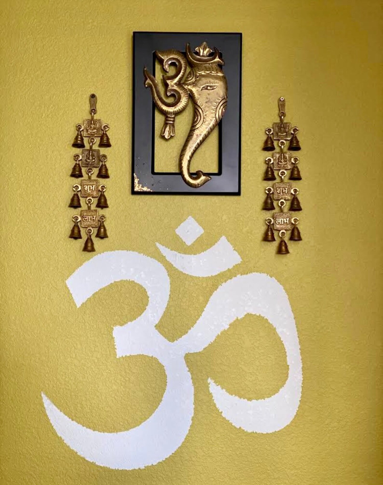Ganesha Wall Art Om Ganesha Wall Hanging With Shubh Labh Etsy
