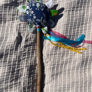 Flower wands, one of a kind made from vintage style fabric flower with eucalyptus handle for dress ups and pretend play image 6