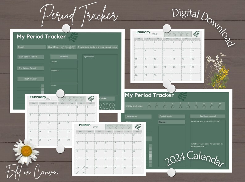 Period Tracker Printable Period Calendar Period Calendar 2024 Period