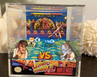 Street Fighter 2 Vega vs Ryu 3D Diorama cube