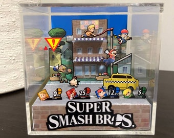 Super Smash Bros Ultimate (Onett) 3D Diorama cube. Choose your own characters!