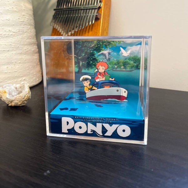 Ponyo: Boat Scene | 3D Diorama cube